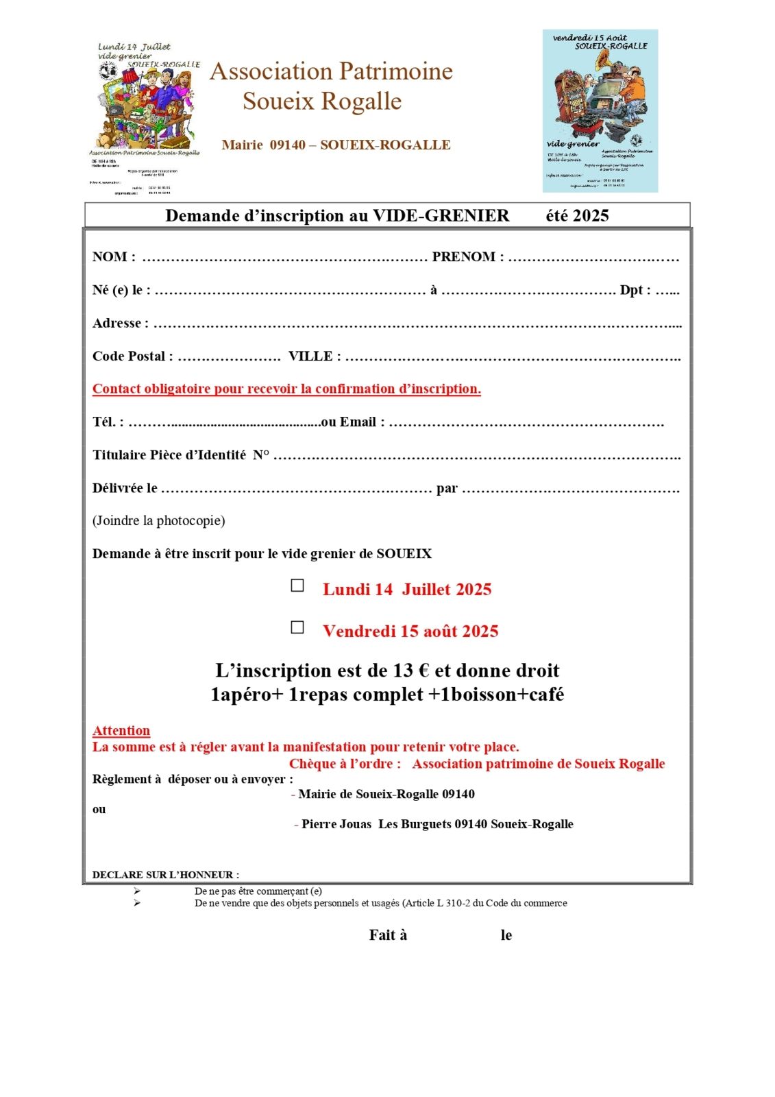Vide grenier du 15 Août "Alerte Canicule"