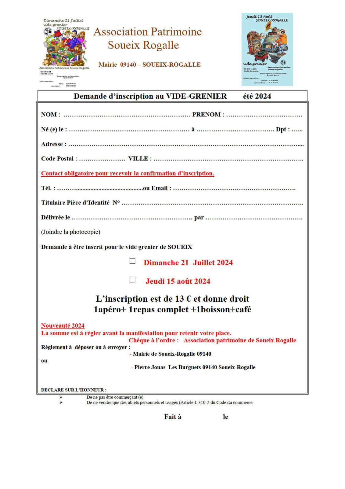 Vide Greniers du 15 Août