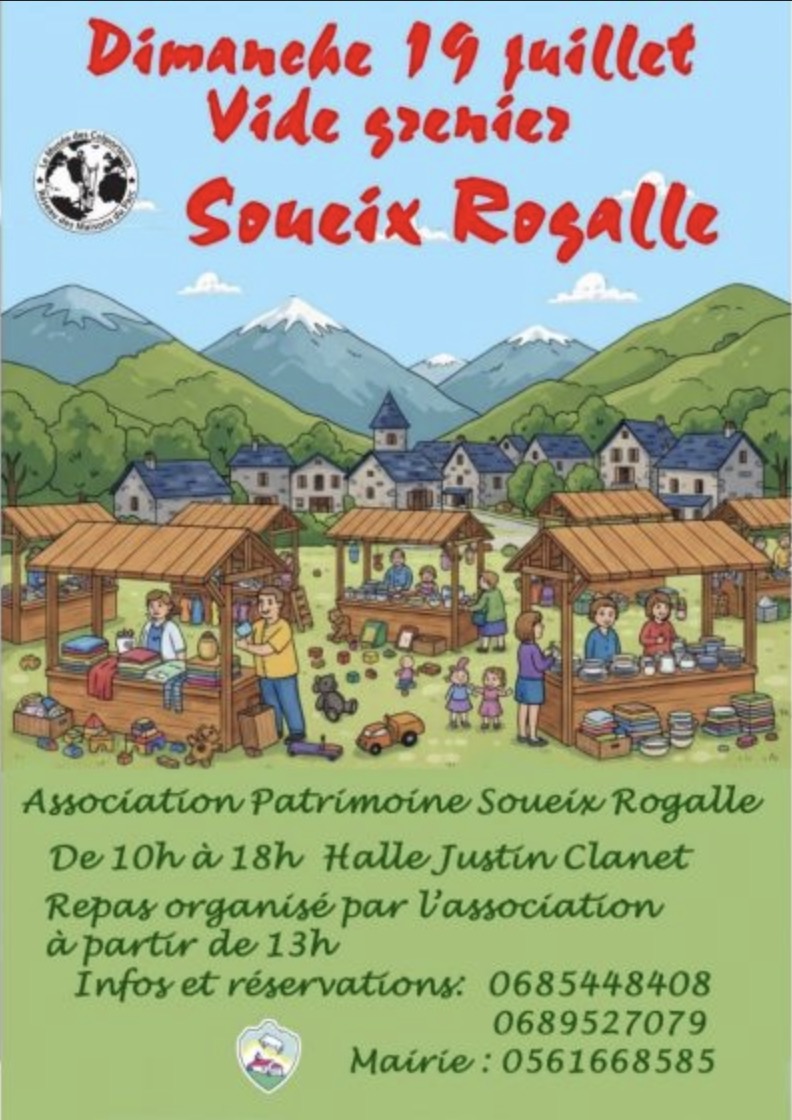 Affiche Vide grenier du 19 juillet 2026 à Soueix-Rogalle